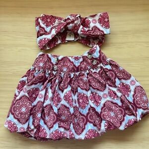 Kate Quinn ALICE WALLPAPER COTTON POPLIN BUBBLE SKIRT w/matching headband NWOT